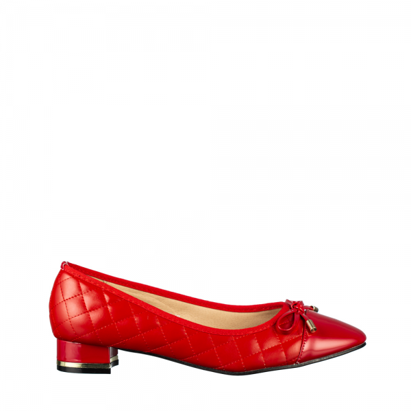 Дамски обувки с ток червени от еко кожа Grece - Kalapod.bg